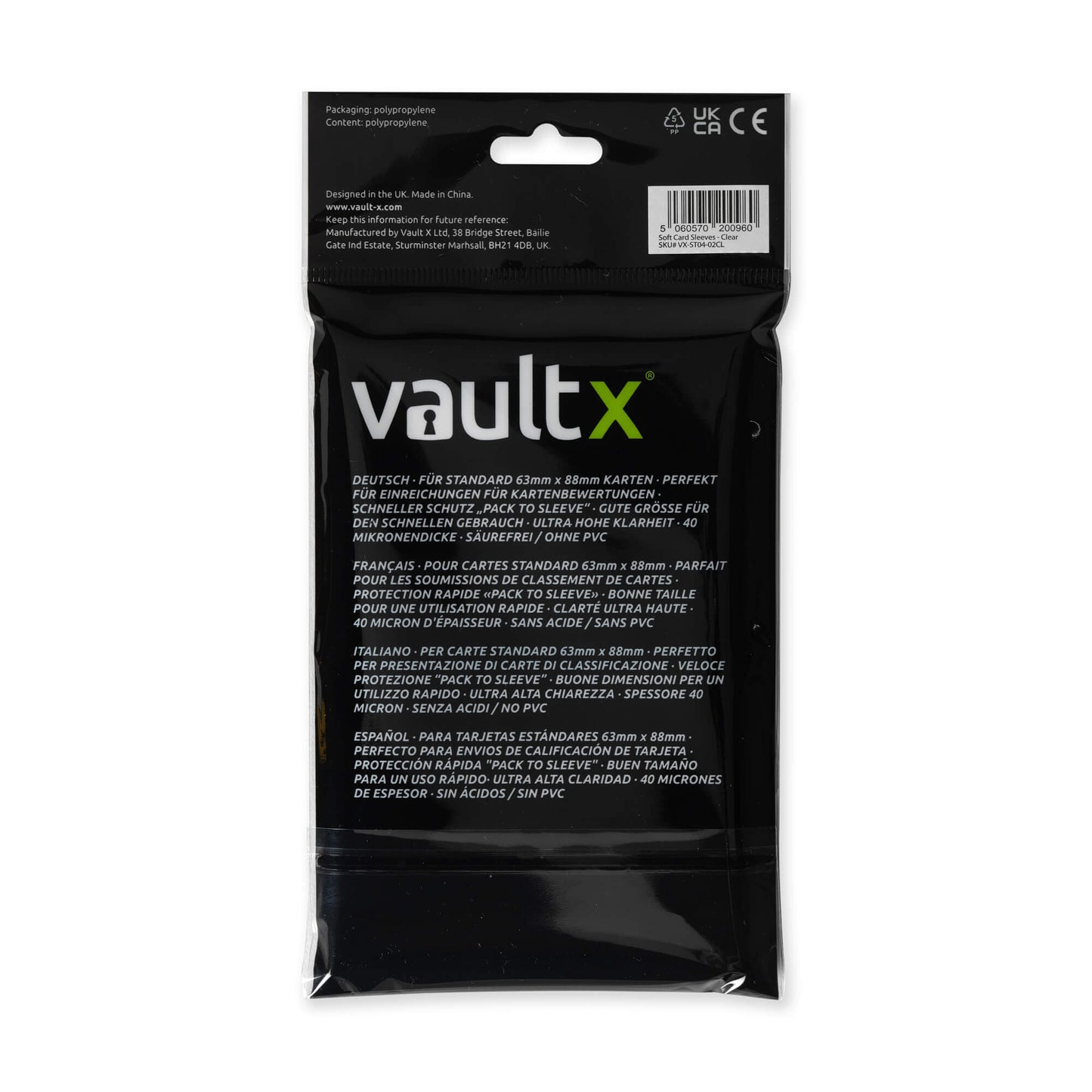 VAULT X SOFT CARD SLEEVES (200 PACK)