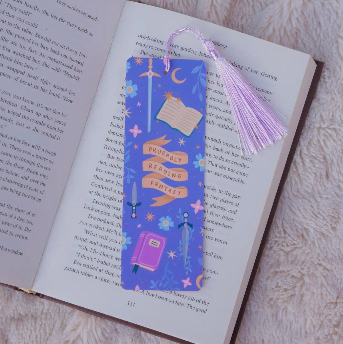 Probably Reading Fantasy Bookmark with Tassel