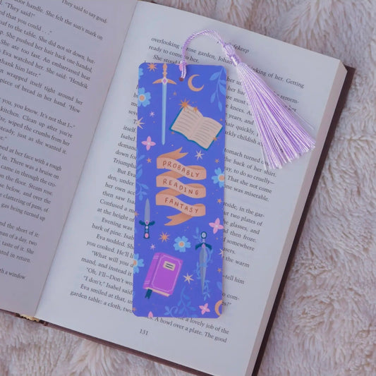 Probably Reading Fantasy Bookmark with Tassel