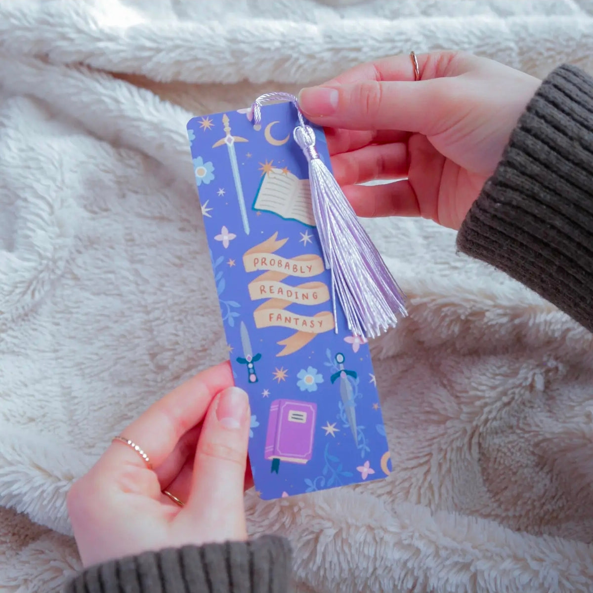 Probably Reading Fantasy Bookmark with Tassel