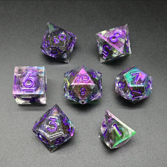 Eldritch Glimmer Liquid Core Dice 7 Polyhedral Set