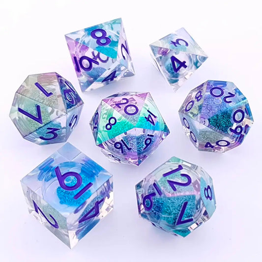 Ethereal Flux Liquid Core Dice 7 Polyhedral Set