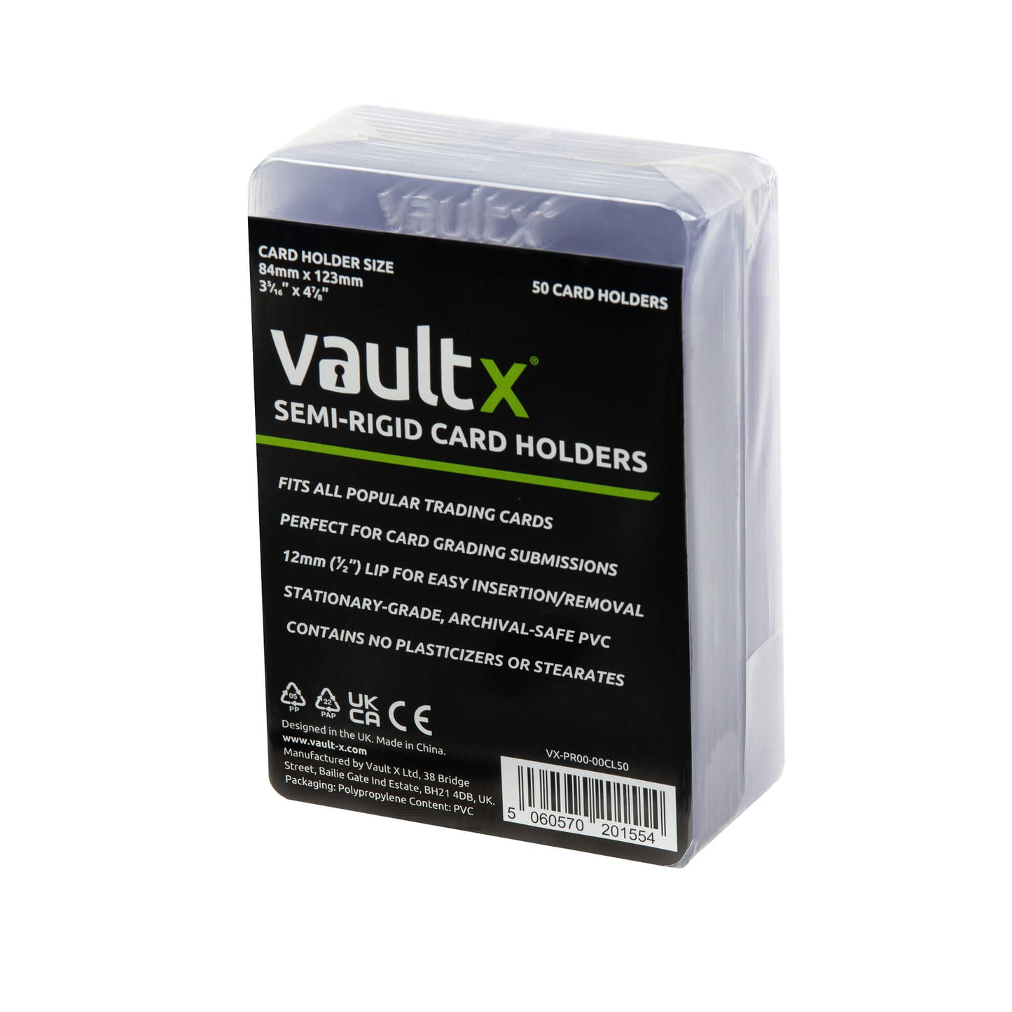 VAULT X SEMI-RIGID CARD HOLDERS (50 PACK)